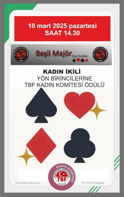 KADIN İKİLİ TURNUVASI (BEŞLİ MAJÖR)